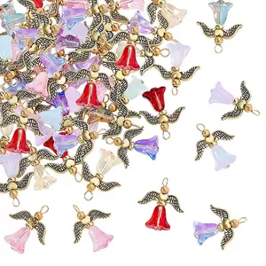 40Pcs 10 Colors Glass Pendants