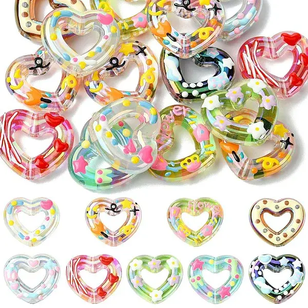 15Pcs Transparent Acrylic Beads