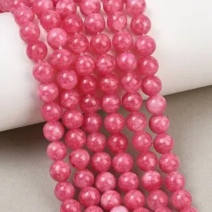 Dyed Natural White Jade Beads Strands