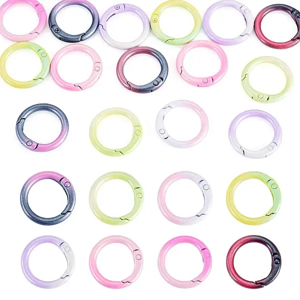 15Pcs Spray Paint Alloy Spring Gate Rings