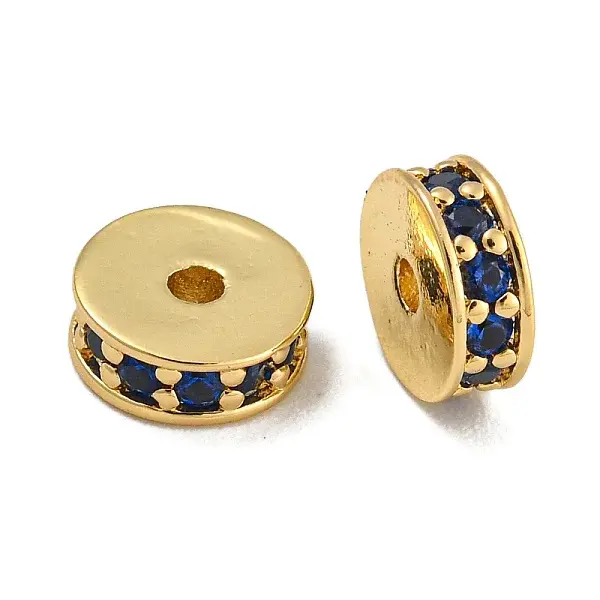 Rack Plating Brass Micro Pave Cubic Zirconia Beads