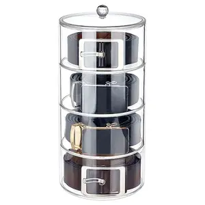 4-Layer Acrylic Belt Storage Box