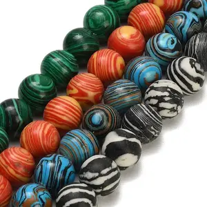 Dyed Synthetic Malachite Beads Strands