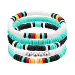 5Pcs Polymer Clay Heishi & CCB Plastic Beaded Stretch Bracelets for Women