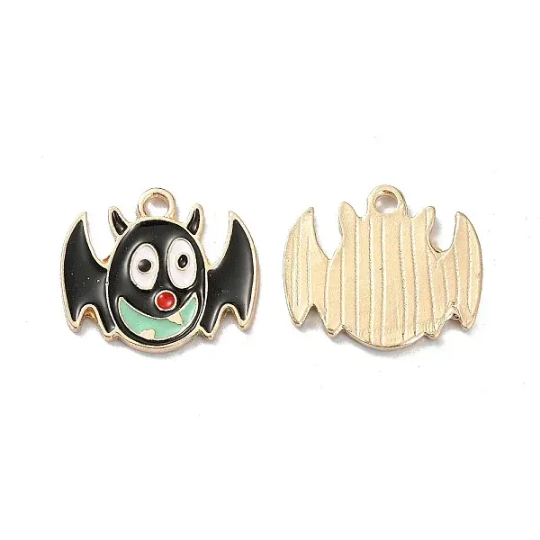 Halloween Light Gold Tone Alloy Enamel Pendants