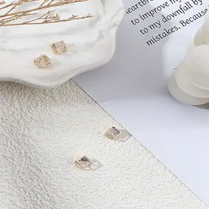 4Pcs Brass Cubic Zirconia Charms