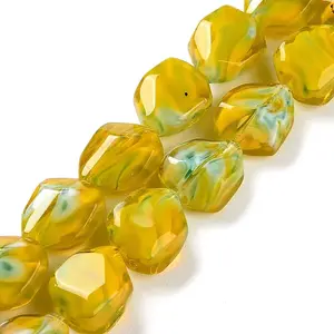 Handmade Gold Sand Lampwork Beads Strands