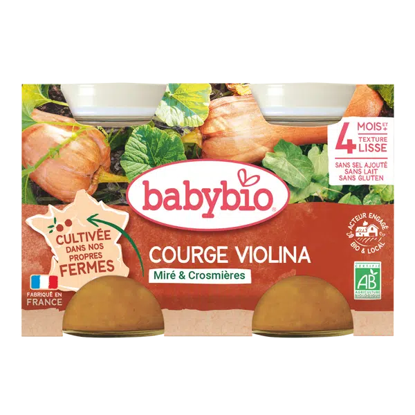 BABYBIO Tekvica Violina z našej vlastnej ekofarmy 2x130 g