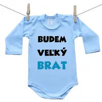Boodyy Modré body s dlhým rukávom Budem veľký brat 98 (2-3 roky)