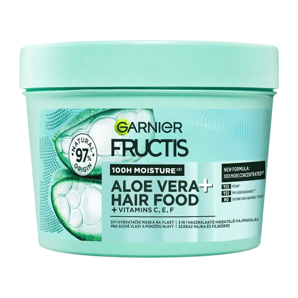 Garnier Fructis Hair Food Hydratačná Aloe Vera maska na normálne až suché vlasy, 400 ml