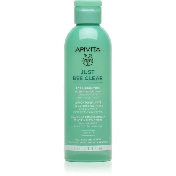 Apivita Just Bee Clear Pore Minimizing Lotion péče na rozšířené póry a černé tečky 200 ml