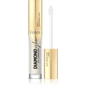 Eveline Cosmetics Diamond Glow třpytivý lesk na rty s kyselinou hyaluronovou odstín 07 Golden Dust 4.5 ml