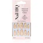 Nail HQ Almond umělé nehty Natural Glaze 24 ks