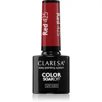 Claresa SoakOff UV/LED Color Rainbow Explosion gelový lak na nehty odstín Red 425 5 g