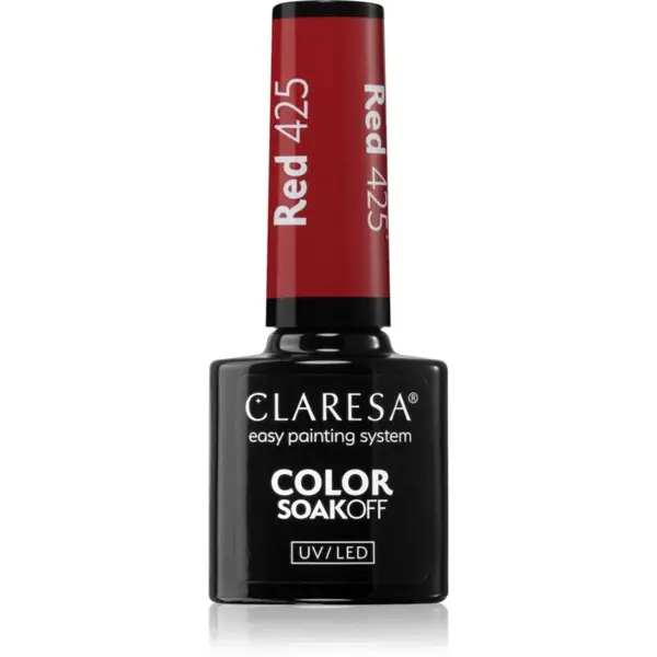 Claresa SoakOff UV/LED Color Rainbow Explosion gelový lak na nehty odstín Red 425 5 g