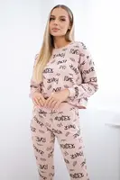 Set with dark powder pink inscriptions