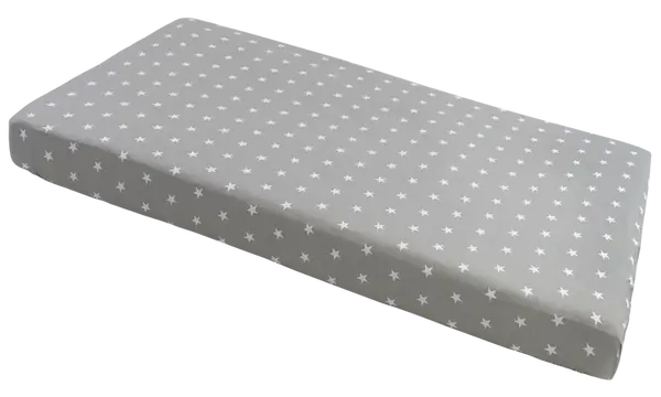 Medi Partners Fitted sheet for bed 120x60 – cotton – White stars on gray