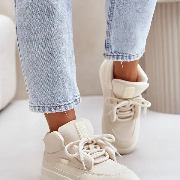 Insulated women's sneakers Big Star cream