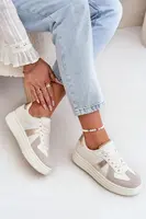 Boto Eko Kožené Tenisky Dámske Na Platforme Béžové Goriette