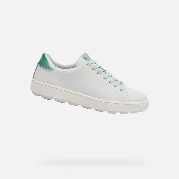 White women's sneakers Geox Spherica ECUB-1 - Women's