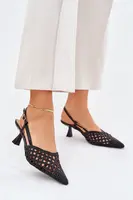 Boto Lodičky S Špicatou Špičkou A Otevrenou Pätou Čierne Umirana