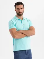 Ombre Cotton pique knit polo shirt - blue