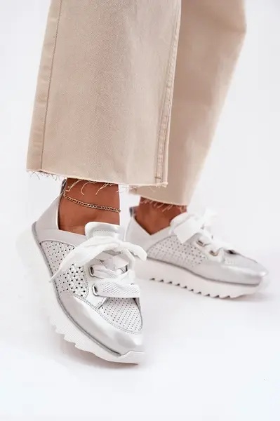 S. BARSKI Dámske Kožené Tenisky Na Platforme D&A