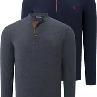 DOUBLE SET V4009 DEWBERRY MEN'S SWEATSHIRT-NAVY - ANTHRACITE