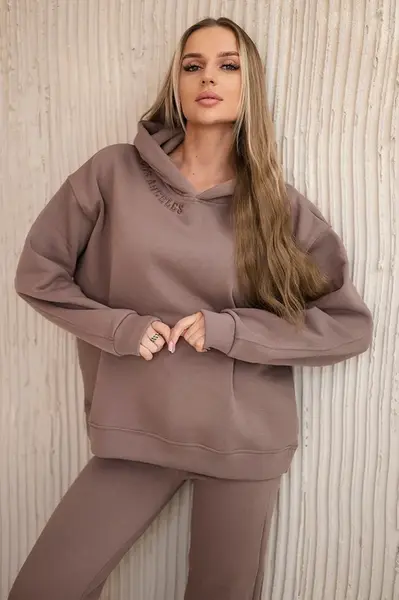 Insulated set with embroidery Los Angeles mocha