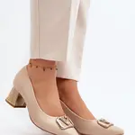 Elegantné lodičky s ozdobou Laura Messi 2740 Beige