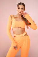 Complete with blouse top orange neon