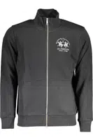 LA MARTINA MEN'S BLACK ZIPPED SWEATSHIRT