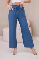 Viscose wide denim trousers