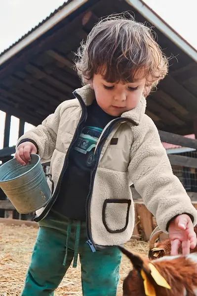 Dětská fleecová mikina Mayoral béžová barva, hladká, 2427