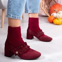 Resti Maroon pumps with sock Preciosa - Footwear