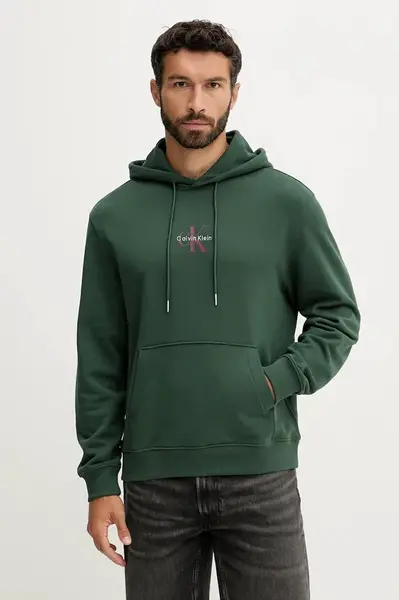 Calvin Klein Jeans Mikina s kapucí pánská bavlněná