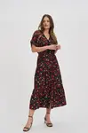 Marisse Black Floral Midi Dress