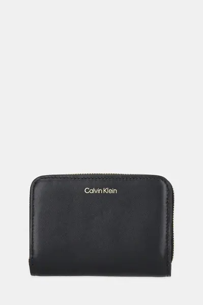 Kožená peněženka Calvin Klein dámská, černá barva, LV04F1075G