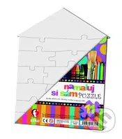 Namaluj si sám puzzle domček - puzzle z kategorie Maxi dílky