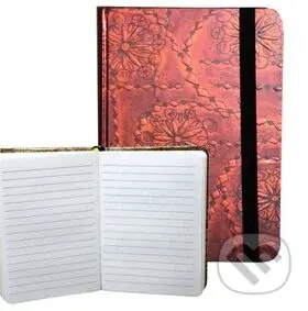 Zápisník s gumičkou 95x140 mm červenočerný ornament A