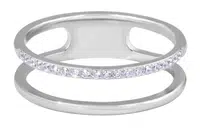 Troli Dvojitý minimalistický prsteň z ocele Silver 55 mm