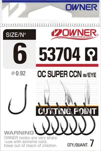 Owner háčik  s očkom cutting point 53704-veľkosť 10/ 9ks