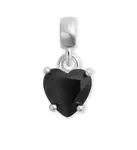 Daniel Wellington Strieborný prívesok s čiernym srdiečkom Charms DW00401052