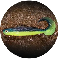 Redbass gumová nástraha twister kixter black/signal yellow g uv color - 12,5 cm 14 g