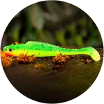 Redbass gumová nástraha ripper kicker fluo green rh uv - s 70 mm