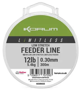 Korum vlasec limitless low stretch feeder line 300 m - 0,30 mm 5,4 kg