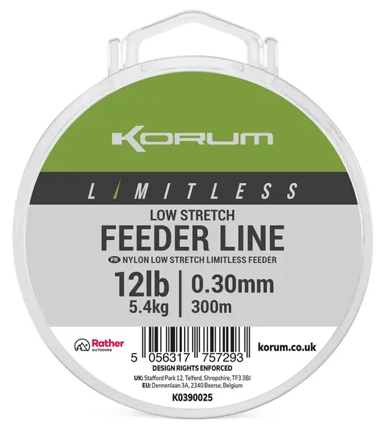 Korum vlasec limitless low stretch feeder line 300 m - 0,30 mm 5,4 kg