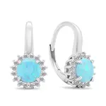 Brilio Silver Pôvabné strieborné náušnice so zirkónmi a opálmi EA424WLB