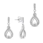 Brilio Silver Pôvabný strieborný set šperkov so zirkónmi SET223W (prívesok, náušnice)
