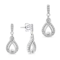 Brilio Silver Očarujúca strieborná súprava šperkov so zirkónmi SET223W (náušnice, prívesok)